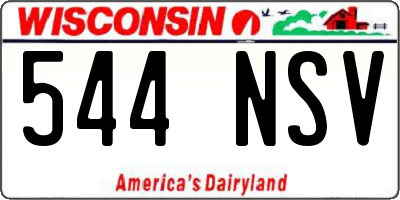 WI license plate 544NSV