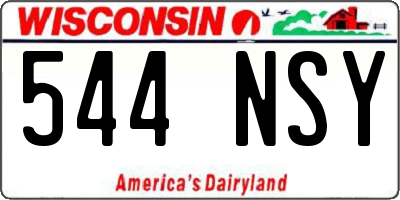 WI license plate 544NSY