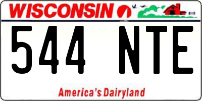 WI license plate 544NTE