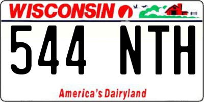 WI license plate 544NTH