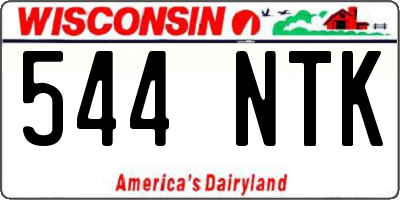 WI license plate 544NTK