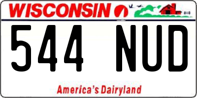 WI license plate 544NUD