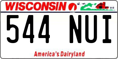 WI license plate 544NUI