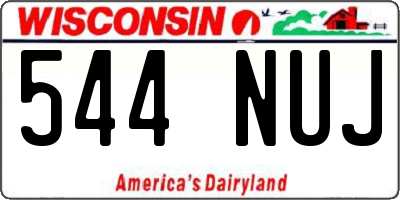 WI license plate 544NUJ