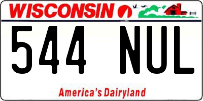 WI license plate 544NUL