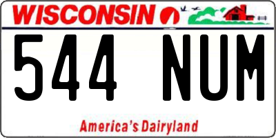 WI license plate 544NUM