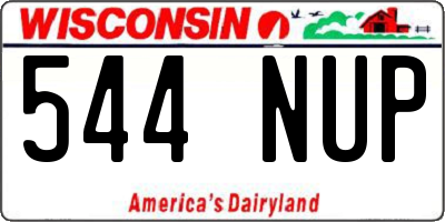 WI license plate 544NUP