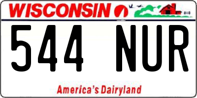 WI license plate 544NUR