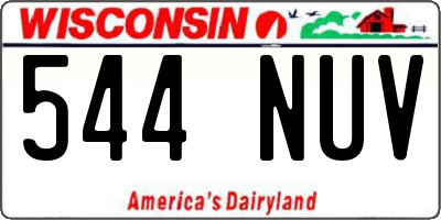 WI license plate 544NUV