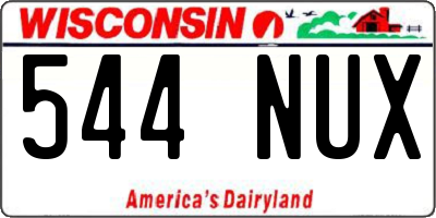 WI license plate 544NUX