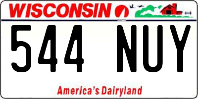 WI license plate 544NUY