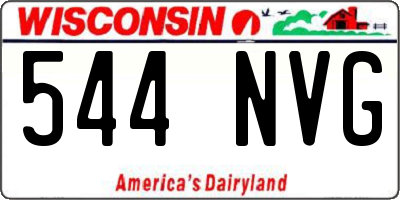 WI license plate 544NVG