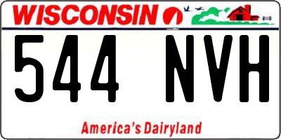 WI license plate 544NVH