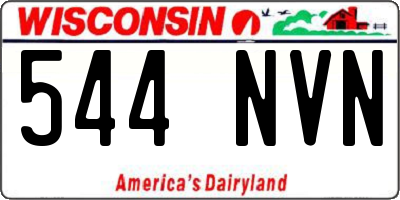 WI license plate 544NVN