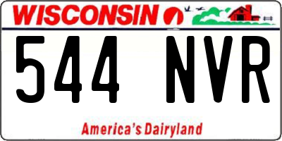 WI license plate 544NVR