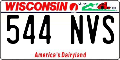 WI license plate 544NVS