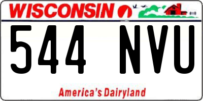WI license plate 544NVU