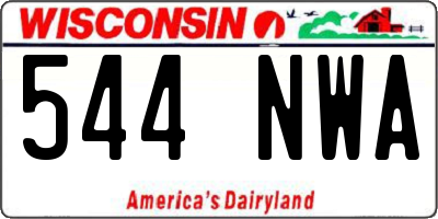 WI license plate 544NWA
