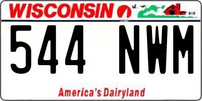 WI license plate 544NWM