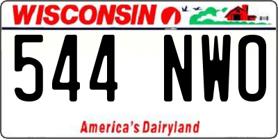 WI license plate 544NWO