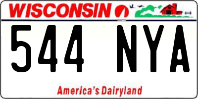 WI license plate 544NYA