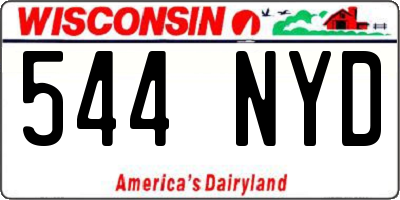 WI license plate 544NYD