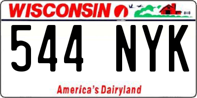 WI license plate 544NYK