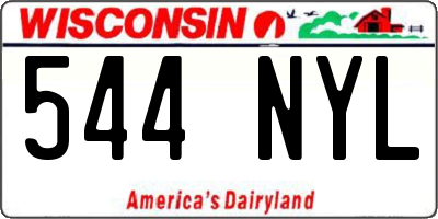 WI license plate 544NYL