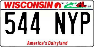 WI license plate 544NYP
