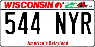 WI license plate 544NYR