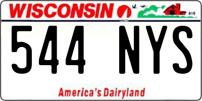 WI license plate 544NYS