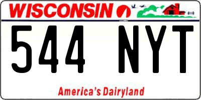WI license plate 544NYT