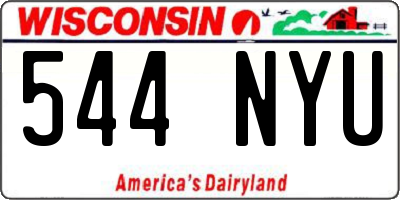 WI license plate 544NYU