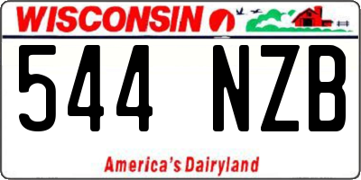 WI license plate 544NZB