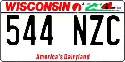 WI license plate 544NZC