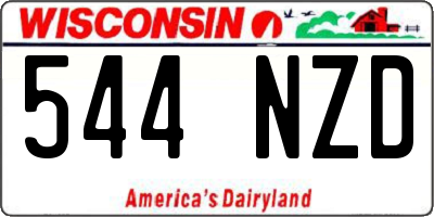 WI license plate 544NZD