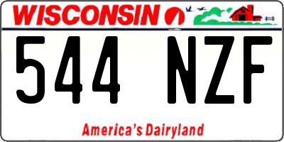 WI license plate 544NZF