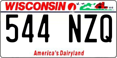 WI license plate 544NZQ