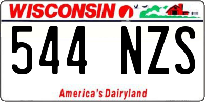 WI license plate 544NZS