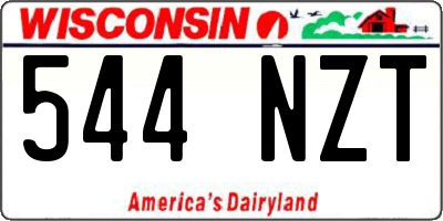 WI license plate 544NZT