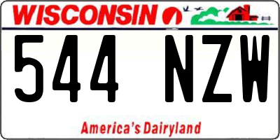 WI license plate 544NZW