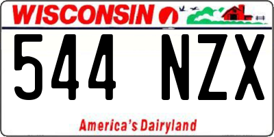 WI license plate 544NZX
