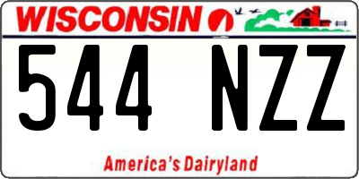 WI license plate 544NZZ