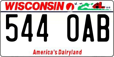 WI license plate 544OAB