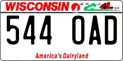 WI license plate 544OAD