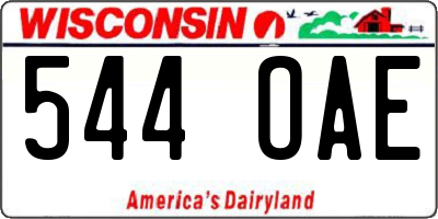 WI license plate 544OAE