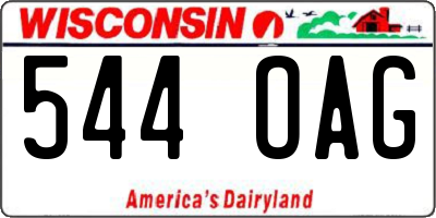 WI license plate 544OAG