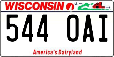 WI license plate 544OAI