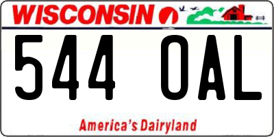 WI license plate 544OAL
