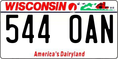 WI license plate 544OAN